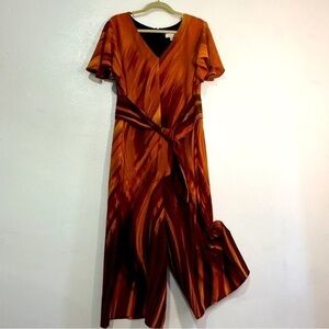 Signature by Robbie Bee V-Neck Jumpsuit, flutter sleeves, fully-lined. Sz 12.